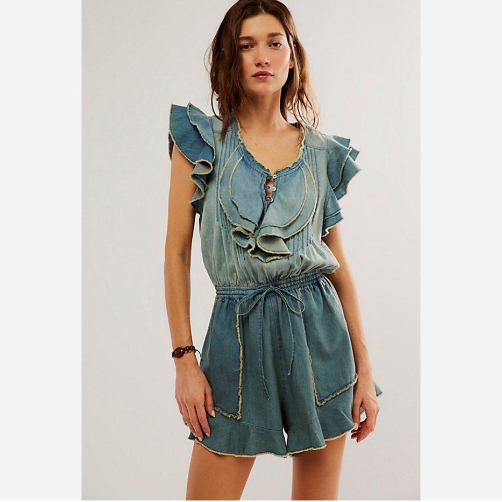 BNWT Free People FP One Naya Chambray Romper